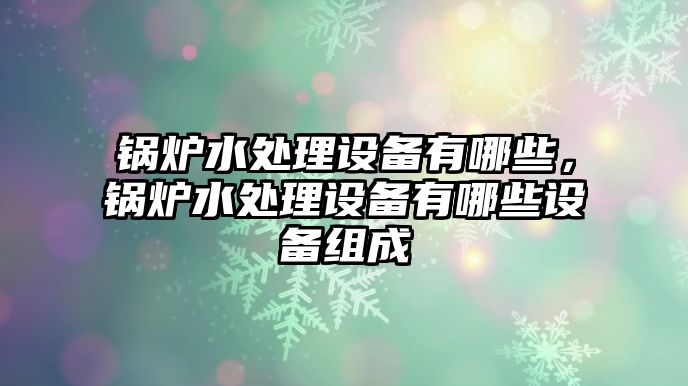 鍋爐水處理設(shè)備有哪些，鍋爐水處理設(shè)備有哪些設(shè)備組成