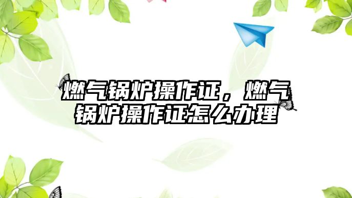 燃?xì)忮仩t操作證，燃?xì)忮仩t操作證怎么辦理