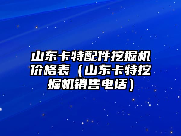 山東卡特配件挖掘機價格表（山東卡特挖掘機銷售電話）