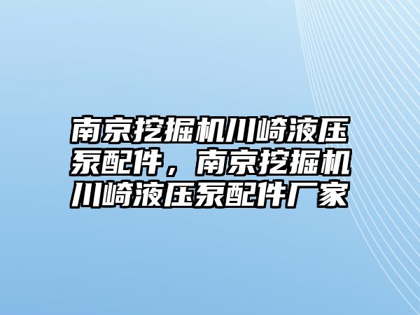 南京挖掘機川崎液壓泵配件，南京挖掘機川崎液壓泵配件廠家