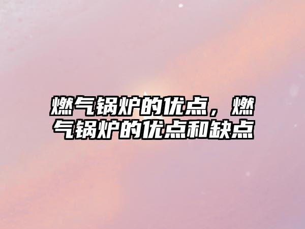 燃?xì)忮仩t的優(yōu)點，燃?xì)忮仩t的優(yōu)點和缺點