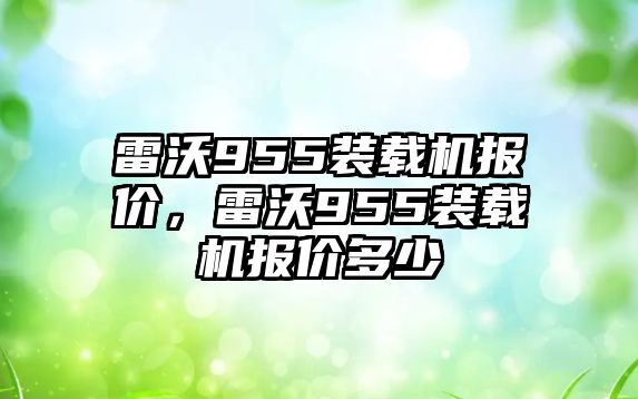 雷沃955裝載機報價，雷沃955裝載機報價多少