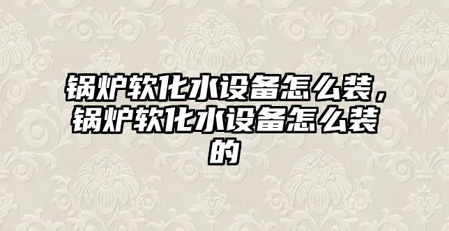 鍋爐軟化水設備怎么裝，鍋爐軟化水設備怎么裝的