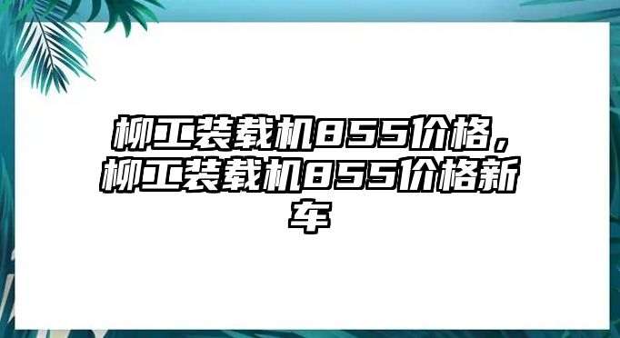 柳工裝載機(jī)855價(jià)格，柳工裝載機(jī)855價(jià)格新車