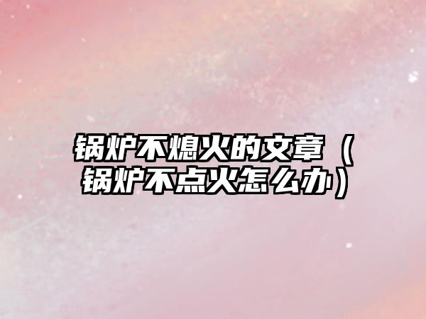 鍋爐不熄火的文章（鍋爐不點(diǎn)火怎么辦）