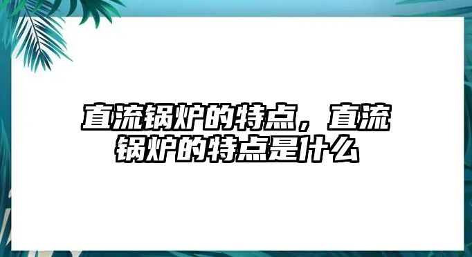 直流鍋爐的特點，直流鍋爐的特點是什么