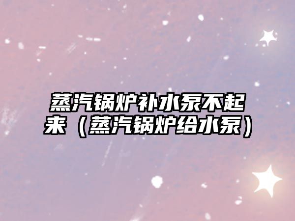 蒸汽鍋爐補(bǔ)水泵不起來(lái)（蒸汽鍋爐給水泵）