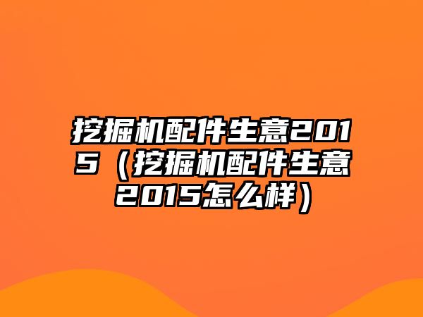 挖掘機(jī)配件生意2015（挖掘機(jī)配件生意2015怎么樣）