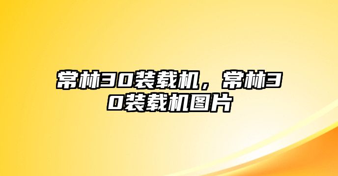 常林30裝載機(jī)，常林30裝載機(jī)圖片