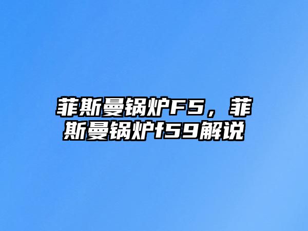 菲斯曼鍋爐F5，菲斯曼鍋爐f59解說(shuō)