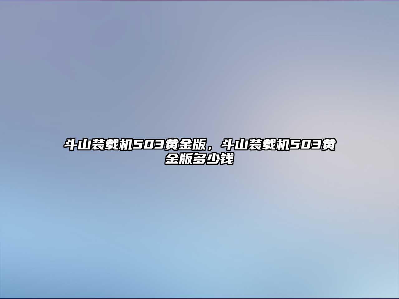 斗山裝載機(jī)503黃金版，斗山裝載機(jī)503黃金版多少錢