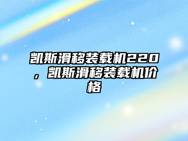 凱斯滑移裝載機220，凱斯滑移裝載機價格