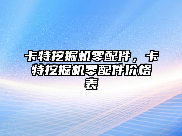 卡特挖掘機(jī)零配件，卡特挖掘機(jī)零配件價(jià)格表