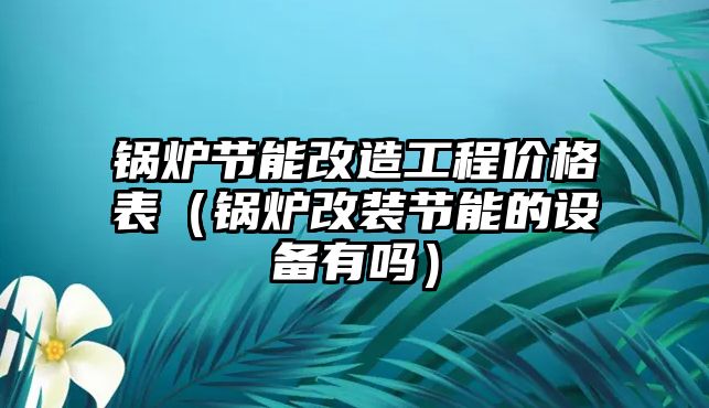 鍋爐節(jié)能改造工程價格表（鍋爐改裝節(jié)能的設備有嗎）