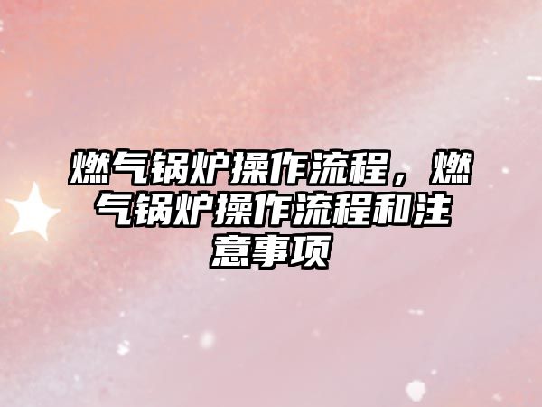 燃?xì)忮仩t操作流程，燃?xì)忮仩t操作流程和注意事項