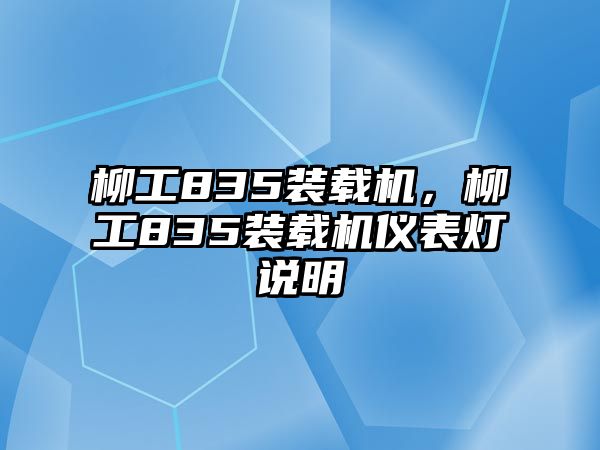 柳工835裝載機(jī)，柳工835裝載機(jī)儀表燈說(shuō)明