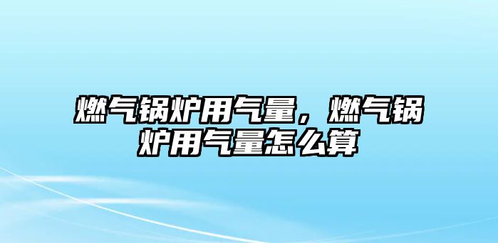 燃氣鍋爐用氣量，燃氣鍋爐用氣量怎么算