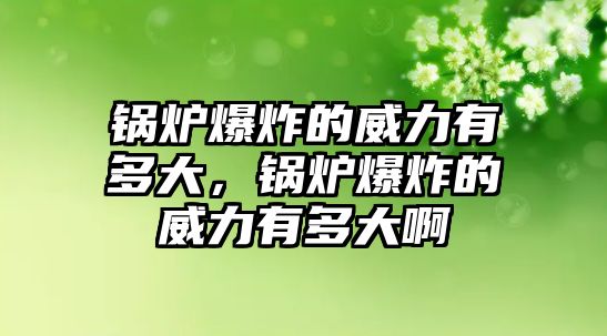 鍋爐爆炸的威力有多大，鍋爐爆炸的威力有多大啊