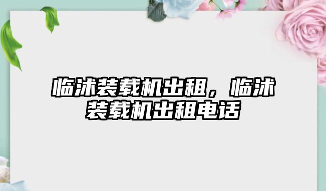 臨沭裝載機出租，臨沭裝載機出租電話