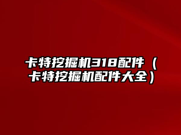 卡特挖掘機318配件（卡特挖掘機配件大全）