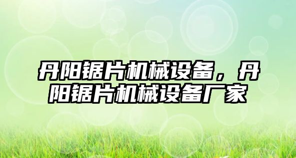 丹陽鋸片機械設(shè)備，丹陽鋸片機械設(shè)備廠家