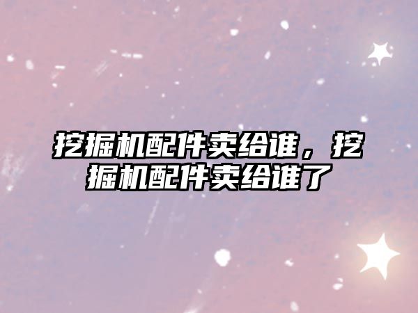 挖掘機配件賣給誰，挖掘機配件賣給誰了