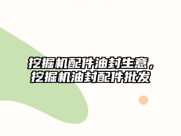 挖掘機(jī)配件油封生意，挖掘機(jī)油封配件批發(fā)