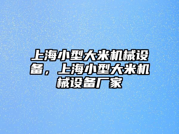 上海小型大米機(jī)械設(shè)備，上海小型大米機(jī)械設(shè)備廠家