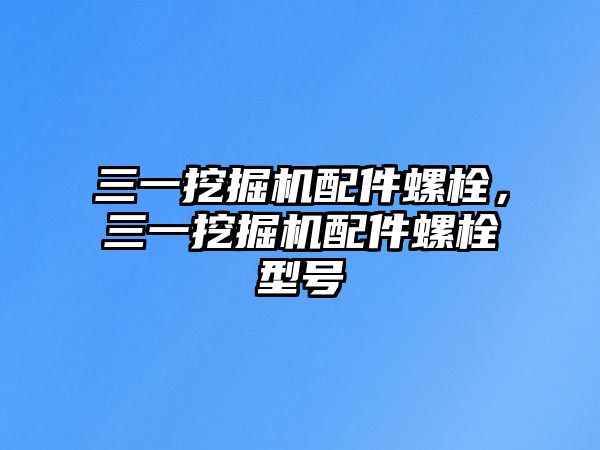 三一挖掘機配件螺栓，三一挖掘機配件螺栓型號