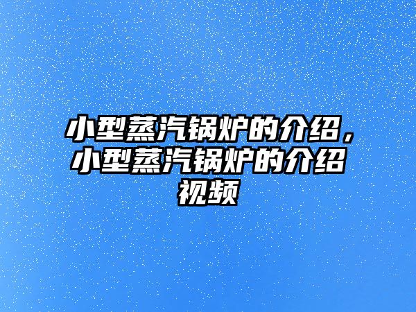 小型蒸汽鍋爐的介紹，小型蒸汽鍋爐的介紹視頻