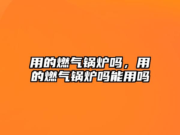 用的燃氣鍋爐嗎，用的燃氣鍋爐嗎能用嗎