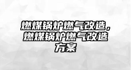 燃煤鍋爐燃氣改造，燃煤鍋爐燃氣改造方案