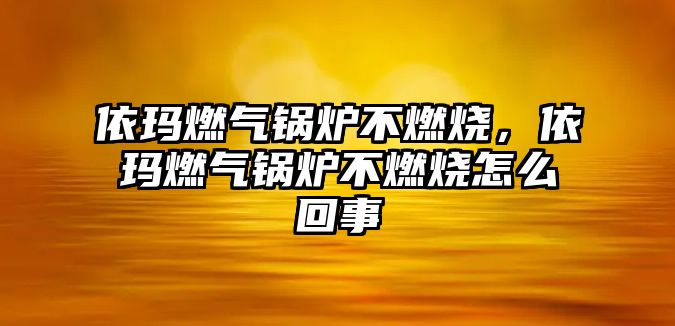 依瑪燃?xì)忮仩t不燃燒，依瑪燃?xì)忮仩t不燃燒怎么回事