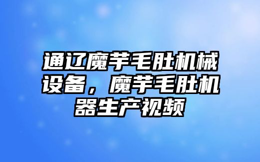 通遼魔芋毛肚機(jī)械設(shè)備，魔芋毛肚機(jī)器生產(chǎn)視頻