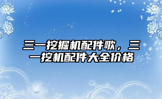 三一挖掘機(jī)配件歌，三一挖機(jī)配件大全價(jià)格