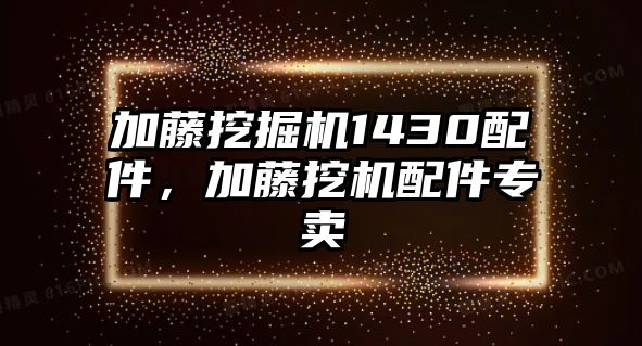 加藤挖掘機1430配件，加藤挖機配件專賣