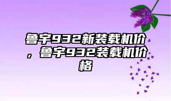 魯宇932新裝載機(jī)價(jià)，魯宇932裝載機(jī)價(jià)格