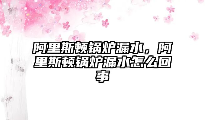 阿里斯頓鍋爐漏水，阿里斯頓鍋爐漏水怎么回事