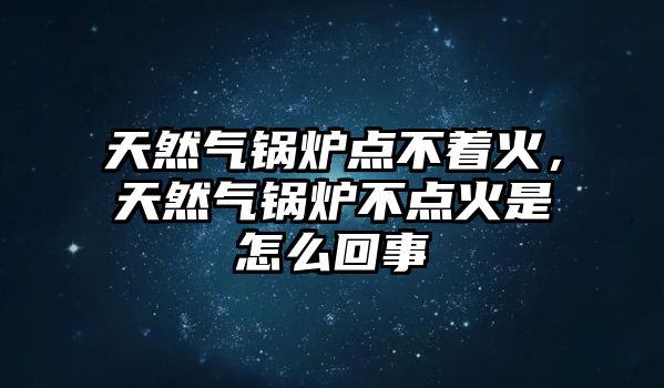 天然氣鍋爐點不著火，天然氣鍋爐不點火是怎么回事