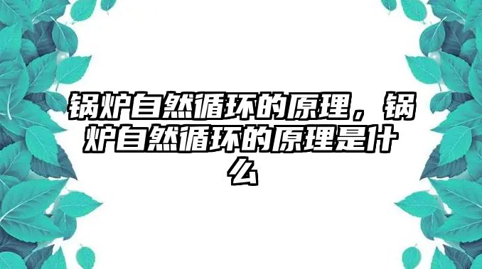 鍋爐自然循環(huán)的原理，鍋爐自然循環(huán)的原理是什么