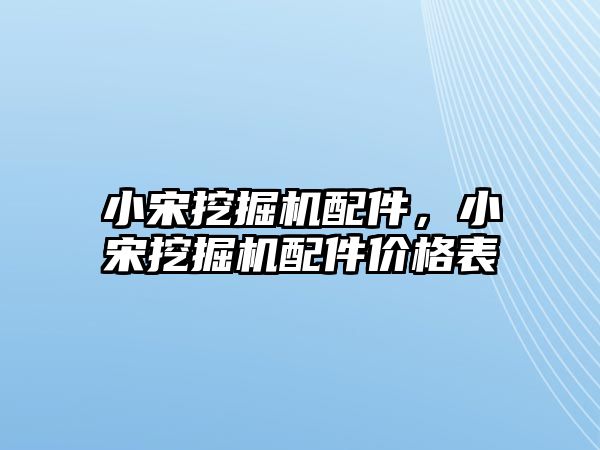 小宋挖掘機配件，小宋挖掘機配件價格表