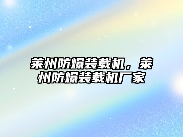 萊州防爆裝載機(jī)，萊州防爆裝載機(jī)廠家