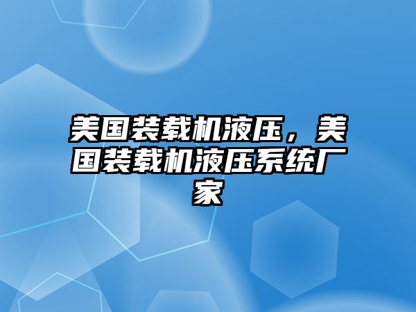 美國裝載機液壓，美國裝載機液壓系統(tǒng)廠家