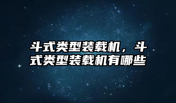 斗式類(lèi)型裝載機(jī)，斗式類(lèi)型裝載機(jī)有哪些