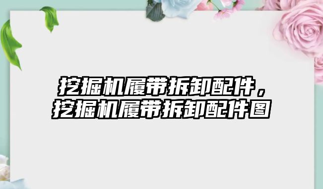 挖掘機履帶拆卸配件，挖掘機履帶拆卸配件圖