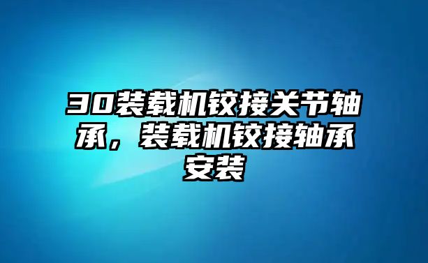 30裝載機(jī)鉸接關(guān)節(jié)軸承，裝載機(jī)鉸接軸承安裝