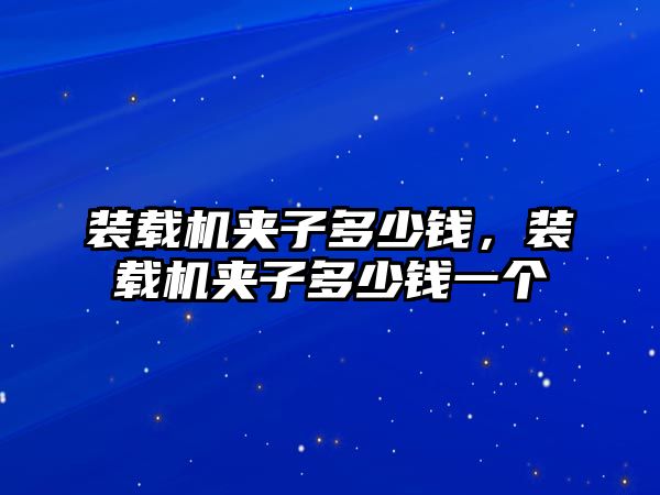 裝載機(jī)夾子多少錢，裝載機(jī)夾子多少錢一個(gè)