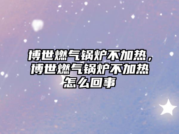 博世燃?xì)忮仩t不加熱，博世燃?xì)忮仩t不加熱怎么回事