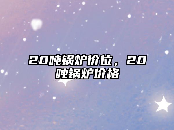 20噸鍋爐價位，20噸鍋爐價格