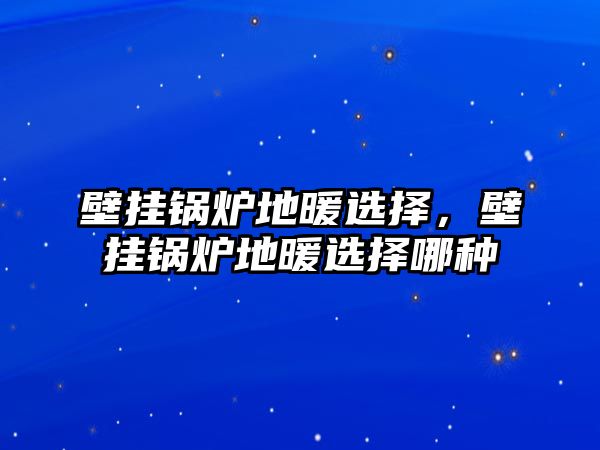 壁掛鍋爐地暖選擇，壁掛鍋爐地暖選擇哪種